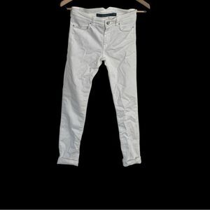 Jeckerson White Denim Jeans Sz. 24 Made in Italy Runs 26”